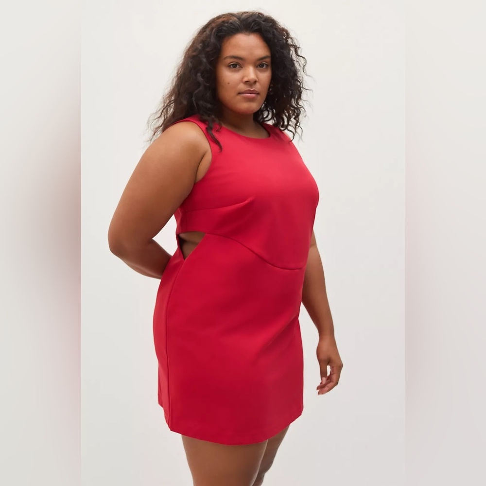 Anthropologie x Mare Mare Red Cut-Out Shift Dress Party Holiday Size Large L
